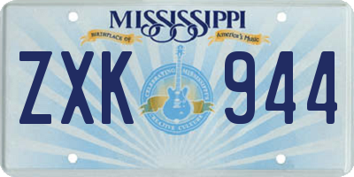 MS license plate ZXK944