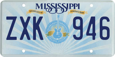 MS license plate ZXK946