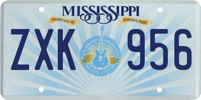 MS license plate ZXK956