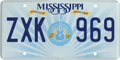 MS license plate ZXK969