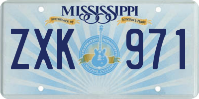 MS license plate ZXK971