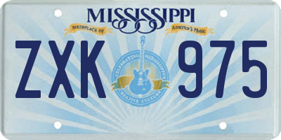 MS license plate ZXK975