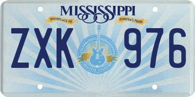 MS license plate ZXK976