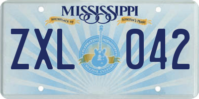 MS license plate ZXL042