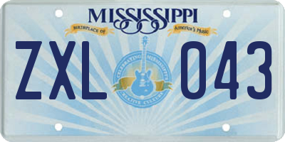 MS license plate ZXL043