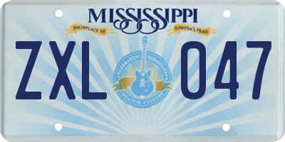 MS license plate ZXL047