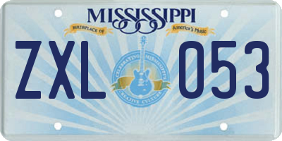 MS license plate ZXL053