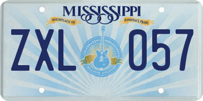 MS license plate ZXL057