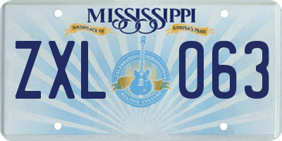 MS license plate ZXL063