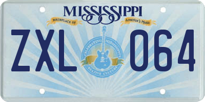MS license plate ZXL064