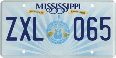 MS license plate ZXL065