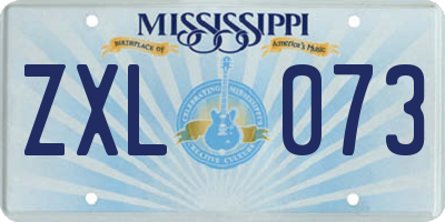 MS license plate ZXL073
