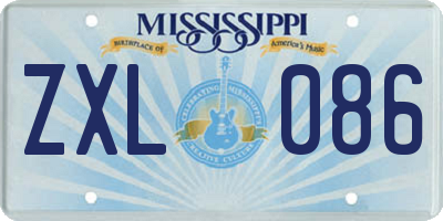 MS license plate ZXL086