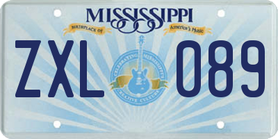 MS license plate ZXL089