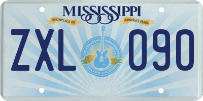 MS license plate ZXL090