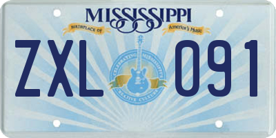 MS license plate ZXL091