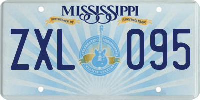 MS license plate ZXL095