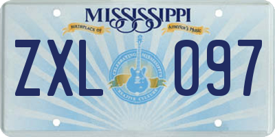 MS license plate ZXL097