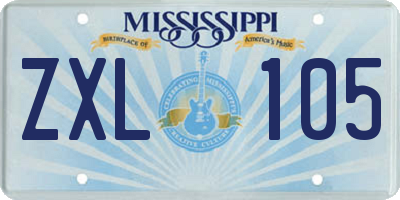 MS license plate ZXL105