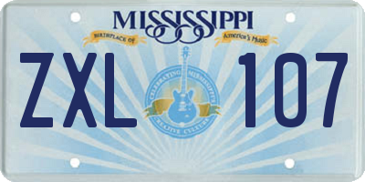 MS license plate ZXL107