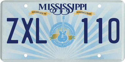 MS license plate ZXL110
