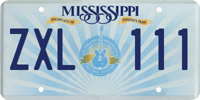 MS license plate ZXL111