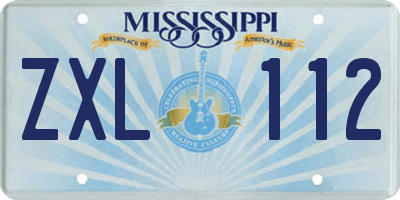 MS license plate ZXL112