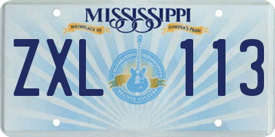 MS license plate ZXL113
