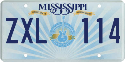 MS license plate ZXL114