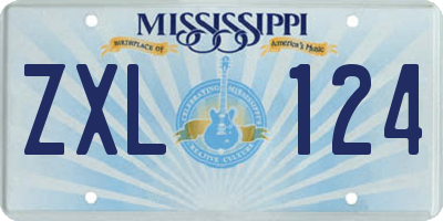 MS license plate ZXL124