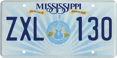 MS license plate ZXL130