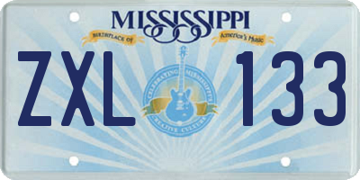 MS license plate ZXL133