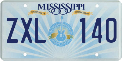 MS license plate ZXL140