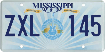 MS license plate ZXL145
