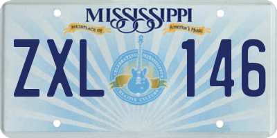 MS license plate ZXL146