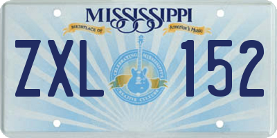 MS license plate ZXL152