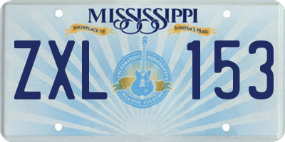MS license plate ZXL153