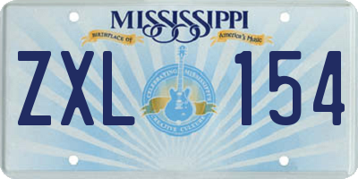 MS license plate ZXL154