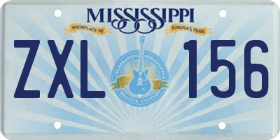 MS license plate ZXL156
