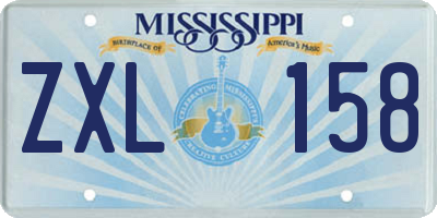 MS license plate ZXL158