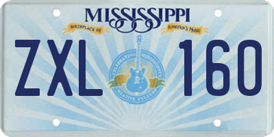MS license plate ZXL160
