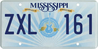 MS license plate ZXL161