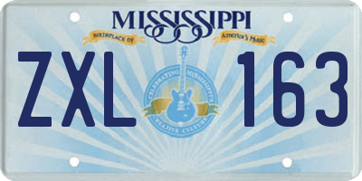 MS license plate ZXL163