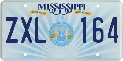 MS license plate ZXL164