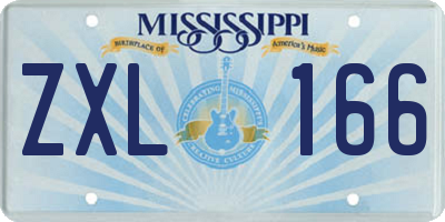 MS license plate ZXL166