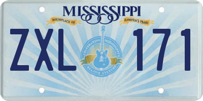MS license plate ZXL171