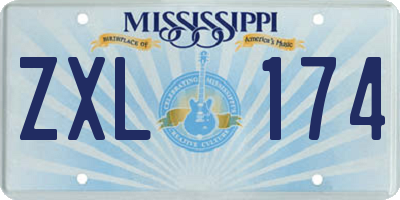 MS license plate ZXL174