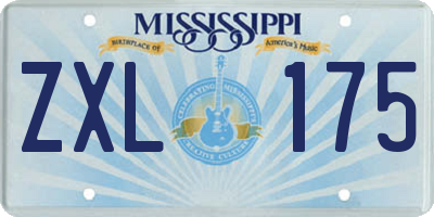 MS license plate ZXL175