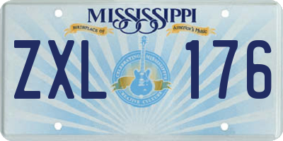MS license plate ZXL176