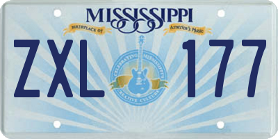 MS license plate ZXL177
